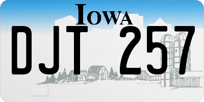 IA license plate DJT257