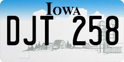 IA license plate DJT258
