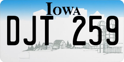 IA license plate DJT259
