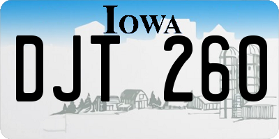 IA license plate DJT260