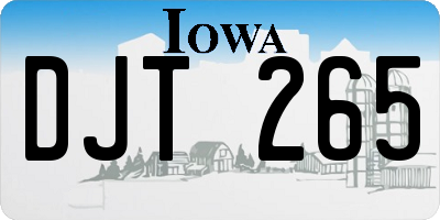 IA license plate DJT265