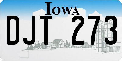 IA license plate DJT273