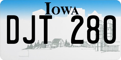IA license plate DJT280