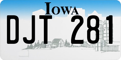 IA license plate DJT281