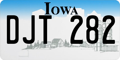 IA license plate DJT282