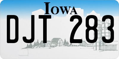 IA license plate DJT283