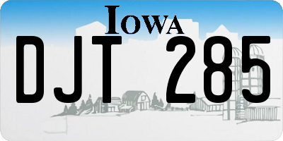 IA license plate DJT285