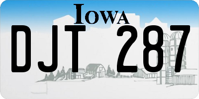 IA license plate DJT287