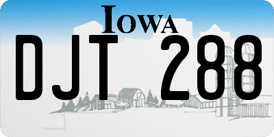 IA license plate DJT288