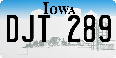 IA license plate DJT289