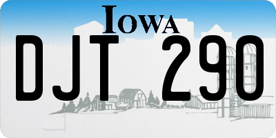 IA license plate DJT290