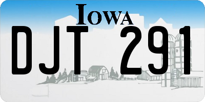 IA license plate DJT291