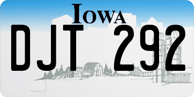 IA license plate DJT292