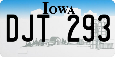 IA license plate DJT293