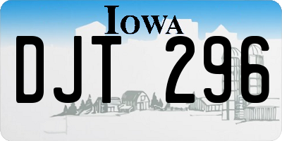 IA license plate DJT296