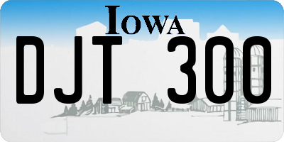IA license plate DJT300