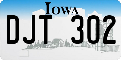 IA license plate DJT302