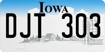 IA license plate DJT303