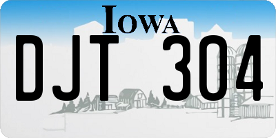 IA license plate DJT304