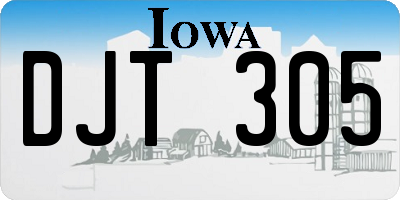 IA license plate DJT305