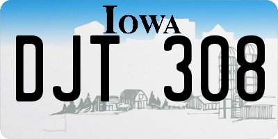 IA license plate DJT308