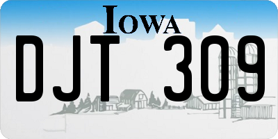 IA license plate DJT309