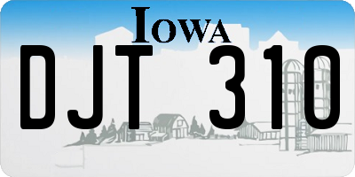 IA license plate DJT310