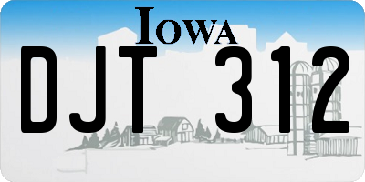 IA license plate DJT312