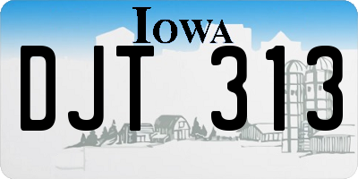 IA license plate DJT313