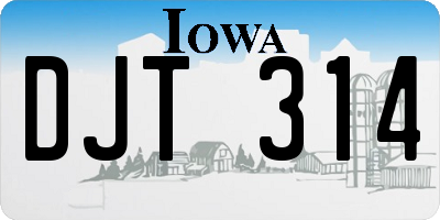 IA license plate DJT314