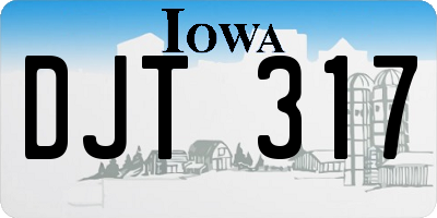IA license plate DJT317