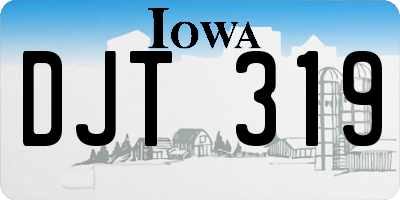 IA license plate DJT319