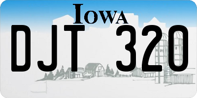 IA license plate DJT320