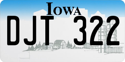 IA license plate DJT322