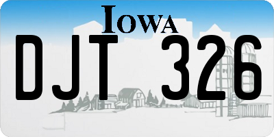 IA license plate DJT326