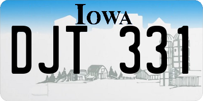 IA license plate DJT331