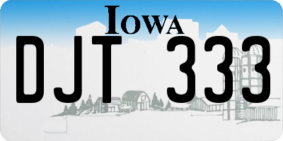 IA license plate DJT333