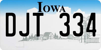 IA license plate DJT334