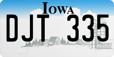 IA license plate DJT335
