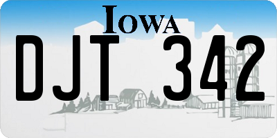 IA license plate DJT342