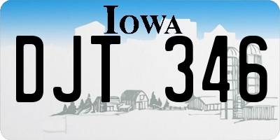IA license plate DJT346