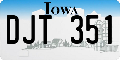 IA license plate DJT351