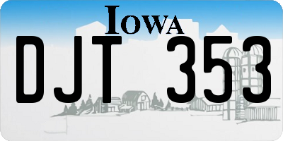 IA license plate DJT353