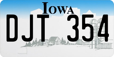 IA license plate DJT354