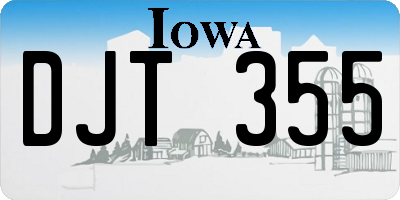 IA license plate DJT355
