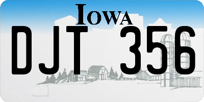 IA license plate DJT356