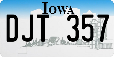 IA license plate DJT357