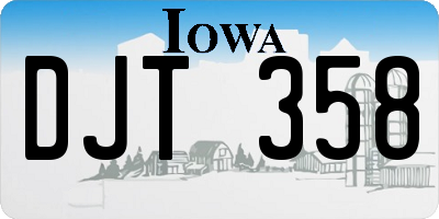 IA license plate DJT358