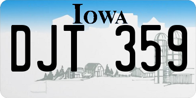 IA license plate DJT359