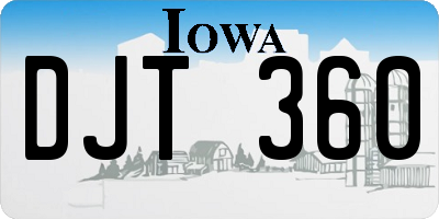 IA license plate DJT360